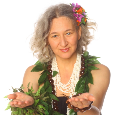 Photo of Sonja as a hula dancer